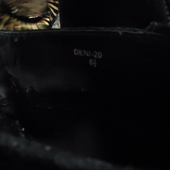 Women's Deni-20 Black Suede Leather Mid-Calf Low Block Heel Boots Size 6 1/2 - Picture 9 of 10